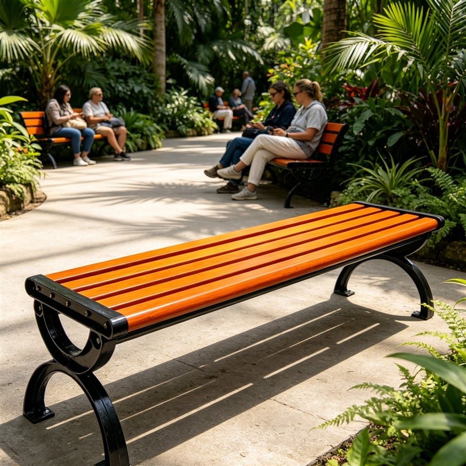 Cast Iron And Oak Bench high quality